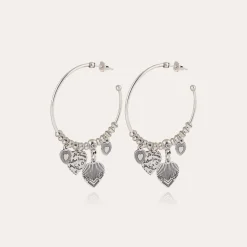 Boucles d'oreilles créoles Love mini argentées