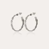 Boucles d'oreilles créoles Tresse petit modèle argentées