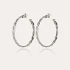 Boucles d'oreilles créoles Tresse moyen modèle argentées
