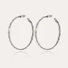 Boucles d'oreilles créoles Tresse argentées