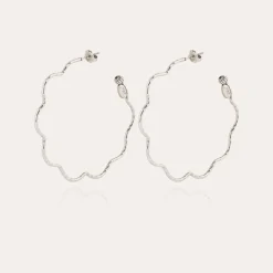 Boucles d'oreilles créoles Florette argentées
