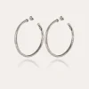 Boucles d'oreilles créoles Maori petit modèle argentées