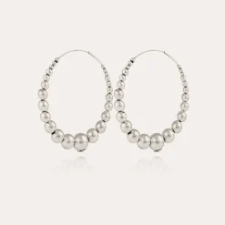 Boucles d'oreilles créoles Multiperla argentées