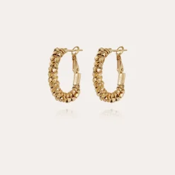 Boucles d'oreilles créoles Lyre Lucky dorées