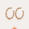 Boucles d'oreilles créoles Bako petit modèle dorées - Osier - Collection 55 ans