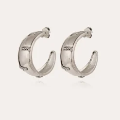 Boucles d'oreilles créoles Idra argentées