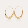 Boucles d'oreilles créoles Multiperla dorées