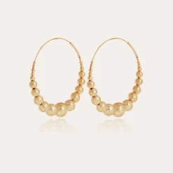 Boucles d'oreilles créoles Multiperla dorées