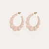 Boucles d'oreilles créoles Andy petit modèle dorées - Rose clair