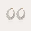 Boucles d'oreilles créoles Andy petit modèle dorées - Gris