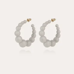 Boucles d'oreilles créoles Andy petit modèle dorées - Gris