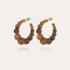 Boucles d'oreilles créoles Andy petit modèle dorées - Marron