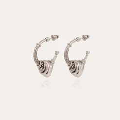 Boucles d'oreilles créoles Maranzana petit modèle argentées