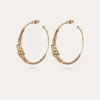 Boucles d'oreilles créoles Zizanie strass dorées