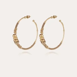 Boucles d'oreilles créoles Zizanie strass dorées