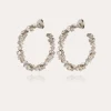 Boucles d'oreilles créoles Trevise finition rhodium