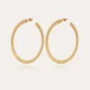 Boucles d'oreilles créoles Bolduc grand modèle dorées