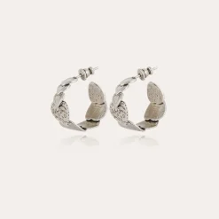 Boucles d'oreilles créoles Cuore petit modèle argentées