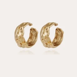 Boucles d'oreilles créoles Compression dorées