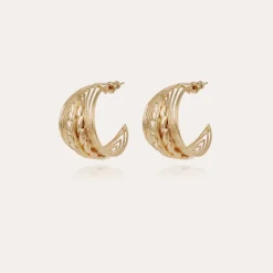 Boucles d'oreilles créoles Wave Epi dorées