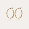 Boucles d'oreilles créoles Tresse petit modèle dorées