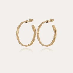 Boucles d'oreilles créoles Tresse petit modèle dorées