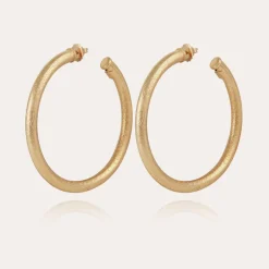 Boucles d'oreilles créoles Maoro grand modèle dorées