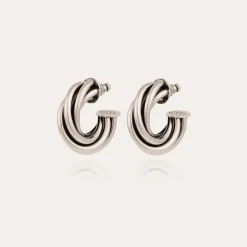 Boucles d'oreilles créoles Atik petit modèle argentées