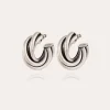 Boucles d'oreilles créoles Atik moyen modèle argentées