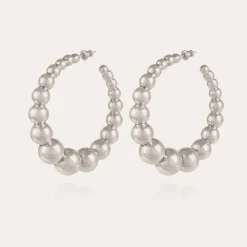 Boucles d'oreilles créoles Andy grand modèle argentées