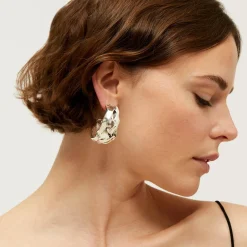 Boucles d'oreilles créoles Compression argentées