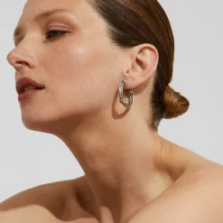 Boucles d'oreilles créoles Ariane petit modèle argentées