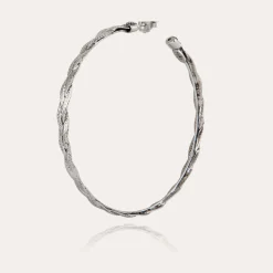 Boucles d'oreilles créoles Tresse argentées