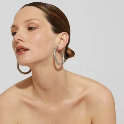 Boucles d'oreilles créoles Maoro petit modèle argentées