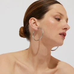 Boucles d'oreilles créoles Maori petit modèle argentées
