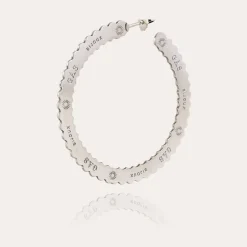 Boucles d'oreilles créoles Bolduc petit modèle argentées