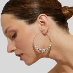 Boucles d'oreilles créoles Multiperla argentées