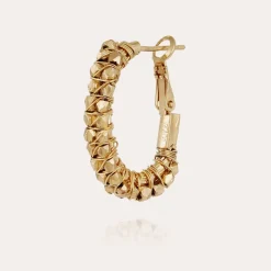 Boucles d'oreilles créoles Lyre Lucky dorées