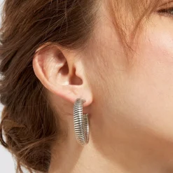 Boucles d'oreilles créoles Milo petit modèle argentées