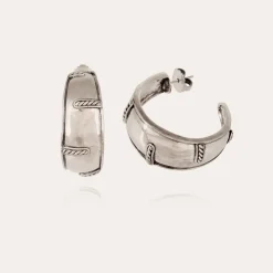 Boucles d'oreilles créoles Idra argentées