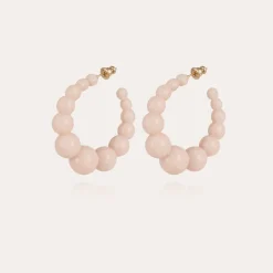 Boucles d'oreilles créoles Andy petit modèle dorées - Rose clair