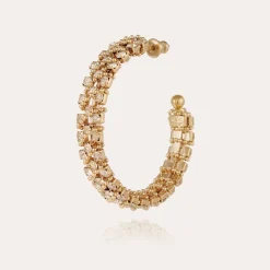 Boucles d'oreilles créoles Izilda strass dorées