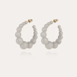 Boucles d'oreilles créoles Andy petit modèle dorées - Gris