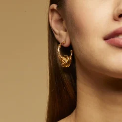 Boucles d'oreilles créoles Maranzana petit modèle dorées