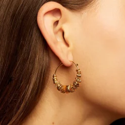 Boucles d'oreilles créoles Aloha mini dorées
