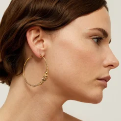 Boucles d'oreilles créoles Zizanie strass dorées