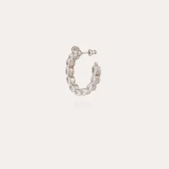 Boucles d'oreilles créoles Riviera petit modèle argentées - Zircone