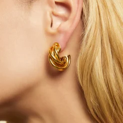 Boucles d'oreilles créoles Atik mini dorées