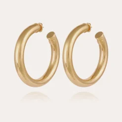 Boucles d'oreilles créoles Turner grand modèle dorées