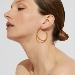 Boucles d'oreilles créoles Liane dorées